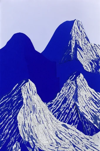 Monochrome Cobalt Surrealism style reference image — cyanotype blue and white