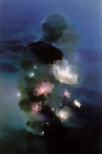 Nocturnal Ethereal Noir style reference image — dramatic light leaks