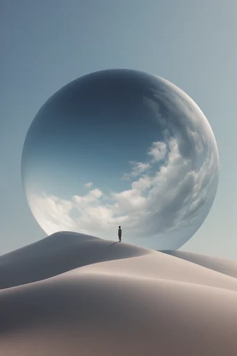 Minimalist Surrealist Horizons moodboard — generate AI images in this style