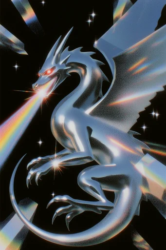 Prismatic Retro Dreamscape style reference image — retro-futuristic aesthetic