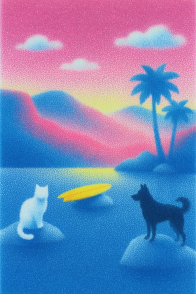 Neon Grain Surrealism style AI image example 2