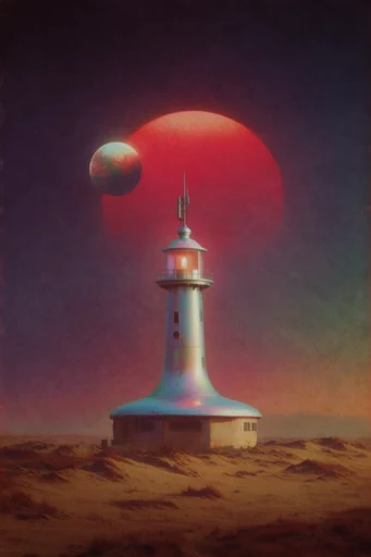 Nostalgic Cosmic Surrealism style reference image — ethereal light trails