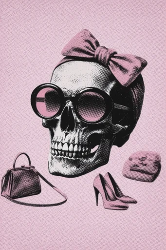 Gritty Neon Pop-Retro style reference image — bold black ink outlines
