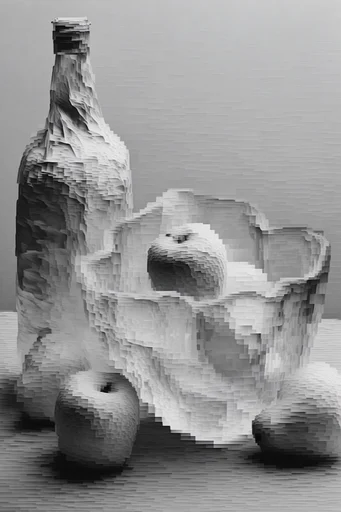 Monochromatic Digital Erosion style reference image — pixel sorting