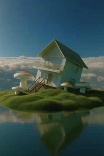 Surreal Pastoral Liminality style reference image — monolithic architecture