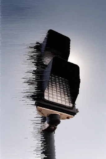 Monochrome Glitch Abstraction style reference image — pixel sorting