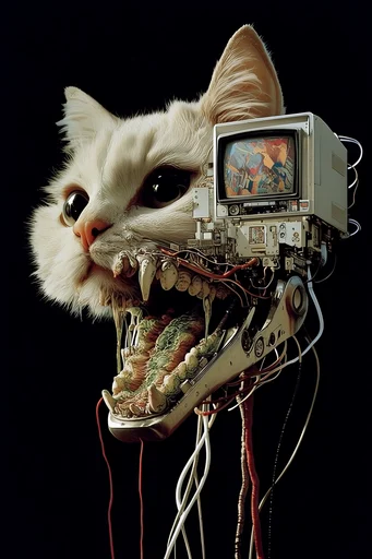Biomechanical Cybernetic Synthesis style reference image — exposed circuitry