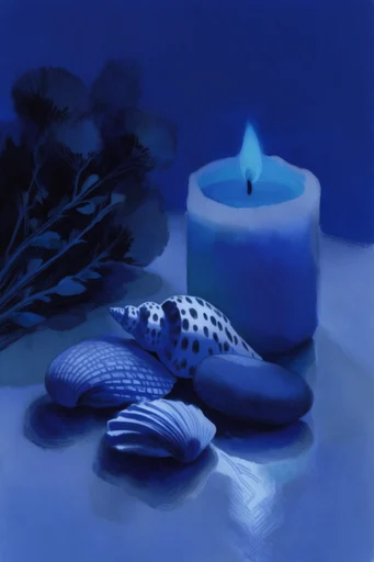 Nocturnal Cobalt Surrealism style reference image — high-contrast chiaroscuro