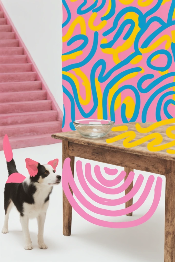 Graphic Pop Collage style AI image example 2