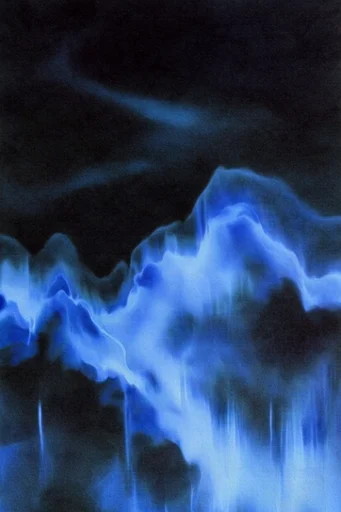 Luminescent Spectral Noir style reference image — electric cobalt glow