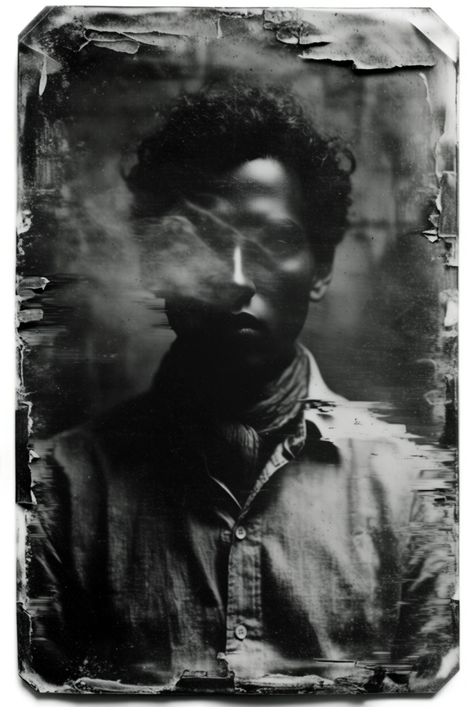Distressed Analog Noir style AI image example 1