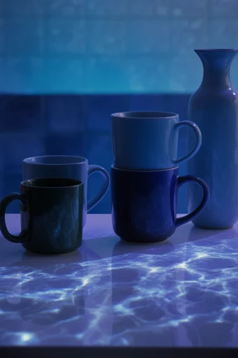 Monochromatic Cobalt Dreamcore style reference image — monochromatic cobalt palette
