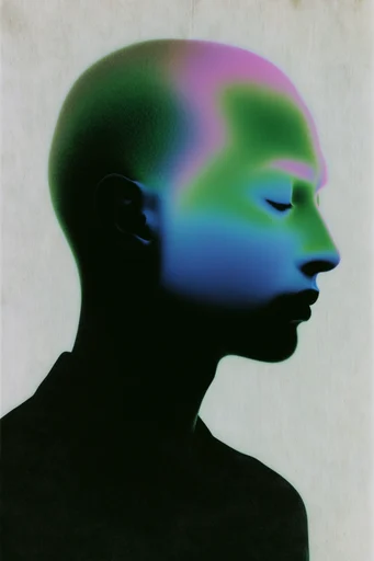 Ethereal Thermal Aura style reference image — minimalist conceptual portrait