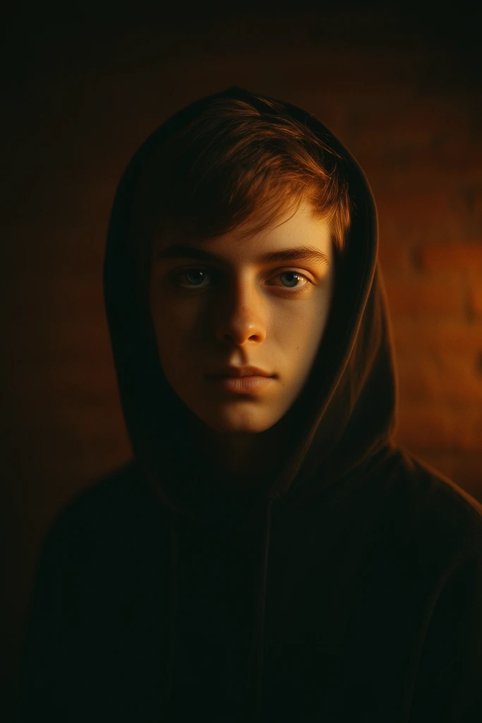 Cinematic Amber Noir style AI image example 1