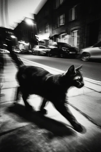 Spectral Noir Motion style reference image — urban long exposure