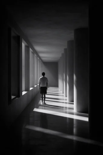 Monochrome Architectural Noir style reference image — geometric repetition