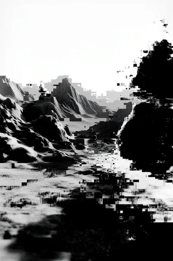 Corrupted Monochrome Glitch style AI image example 2