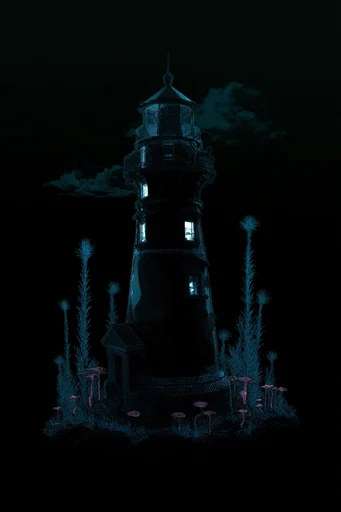 Bioluminescent Nocturnal Noir style reference image — neon teal and magenta