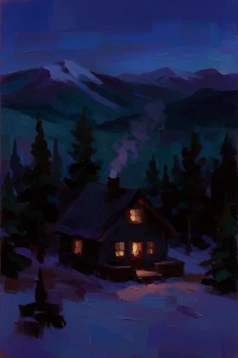 Nocturnal Impasto Tonalism style reference image — thick impasto oil painting