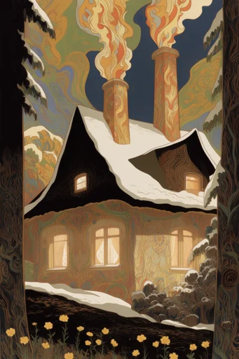 Earthy Mystical Nouveau style reference image — surreal folklore