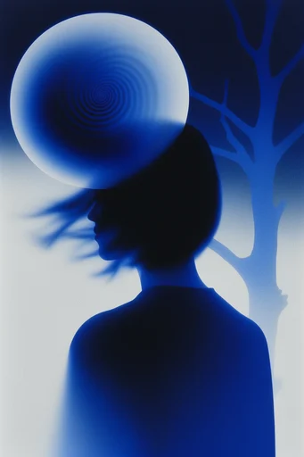 Nocturnal Cobalt Surrealism style reference image — grainy atmospheric texture