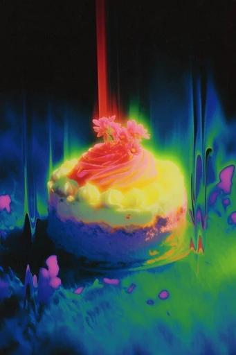 Thermal Acid Glitch style reference image — high-contrast airbrush glow