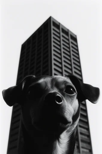 Monolithic Brutalist Noir style reference image — stark structural lines