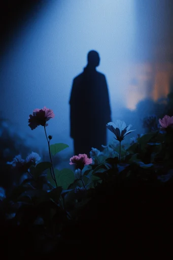 Cinematic Cobalt Abyss style reference image — eerie nocturnal mood