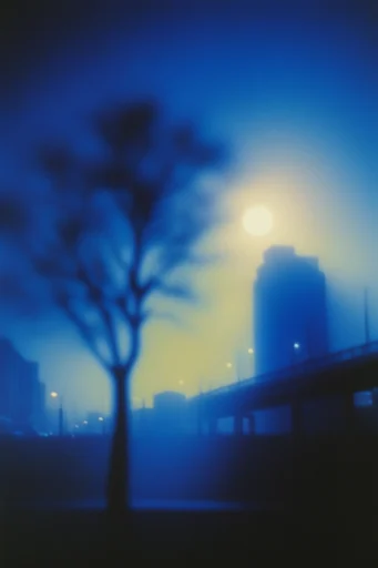 Nocturnal Silhouette Noir style reference image — backlit silhouette