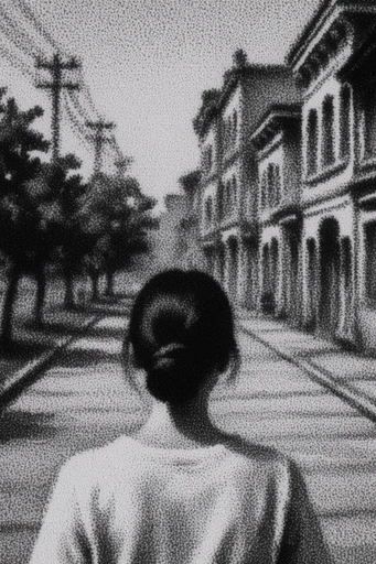 Textured Monochrome Surrealism style reference image — monochrome printmaking