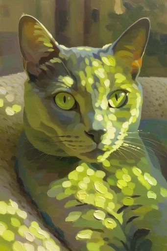 Luminous Impressionist Surrealism style reference image — vibrant green and aquamarine palette