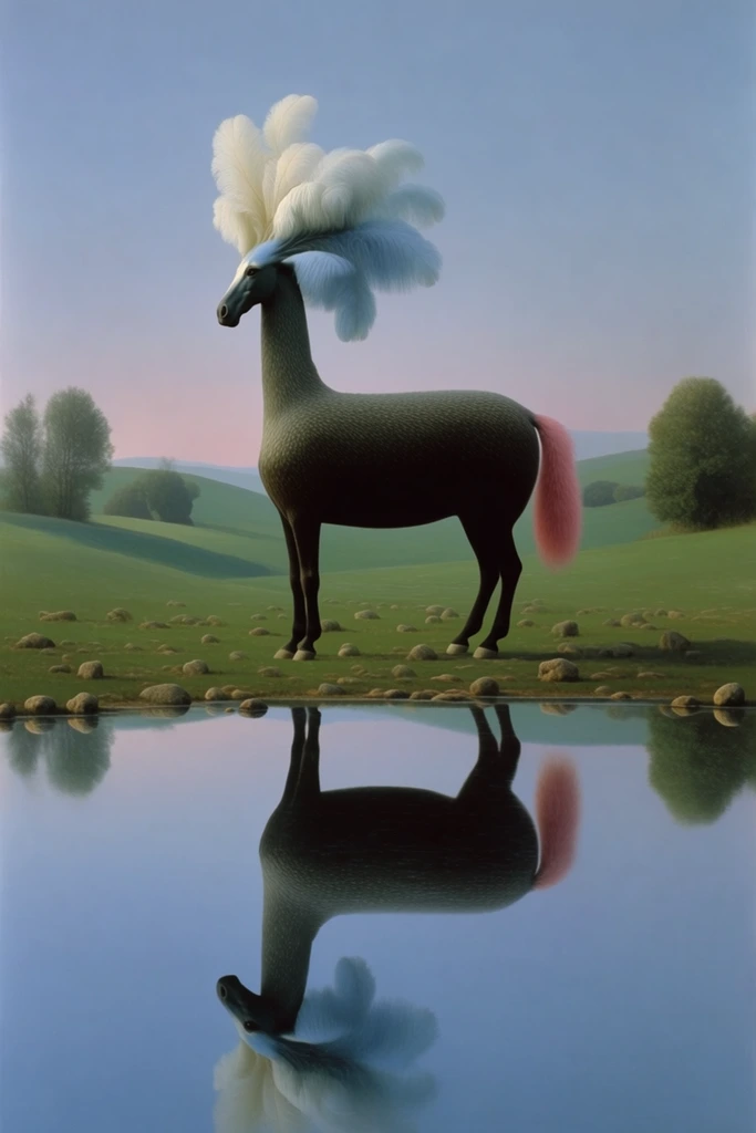 Surreal Liminal Pastoralism style AI image example 3
