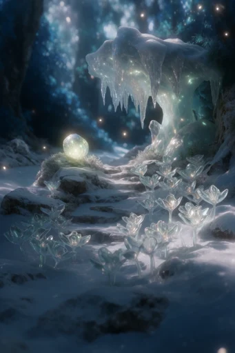 Ethereal Crystalline Luminescence style reference image — bioluminescent glow