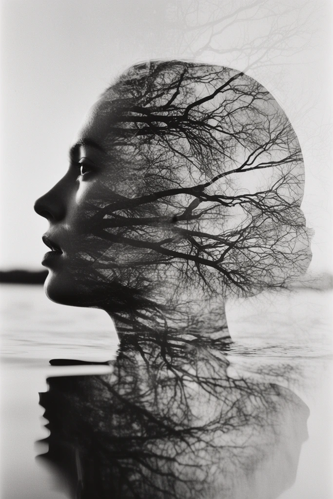 Monochrome Spectral Surrealism style AI image example 2