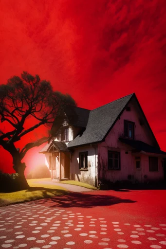 Crimson Noir Minimalist style AI image example 4