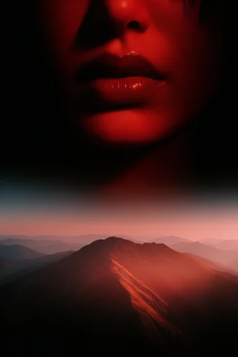 Crimson Noir Spectral style reference image — intense crimson lighting
