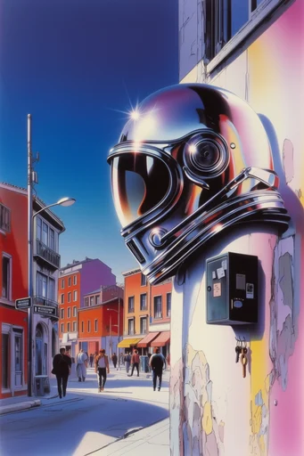 Hyper-Gloss Retro-Futurism style reference image — 1980s airbrush illustration