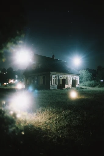 Nocturnal Prismatic Cinematic style reference image — vintage analog grain