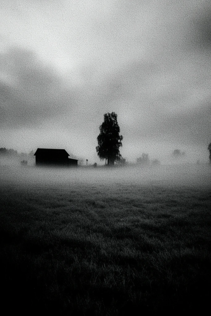 Monochrome Ethereal Noir style AI image example 2