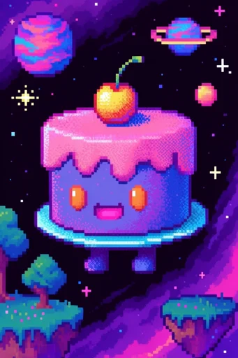 Neon Retro Pixel-Cosmos style reference image — 16-bit graphics