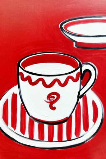 Graphic Red Minimalism style reference image — minimalist line art