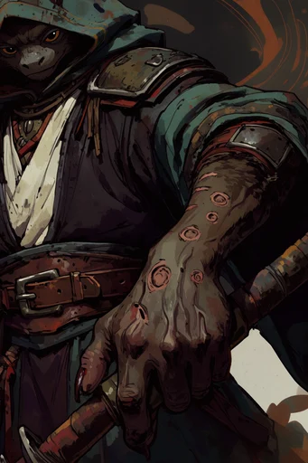 Gritty Graphic Macabre style reference image — high-contrast chiaroscuro