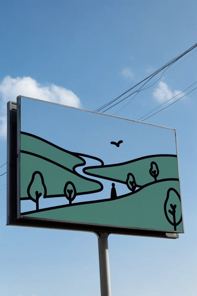 Graphic Urban Surrealism style AI image example 2