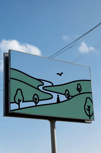 Graphic Urban Surrealism style reference image — urban intervention
