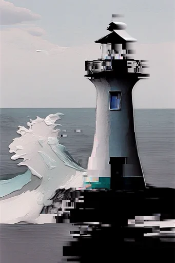 Monochrome Digital Entropy style reference image — minimalist surrealism