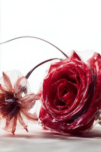 Clinical Crimson Surrealism style reference image — hyper-detailed organic forms