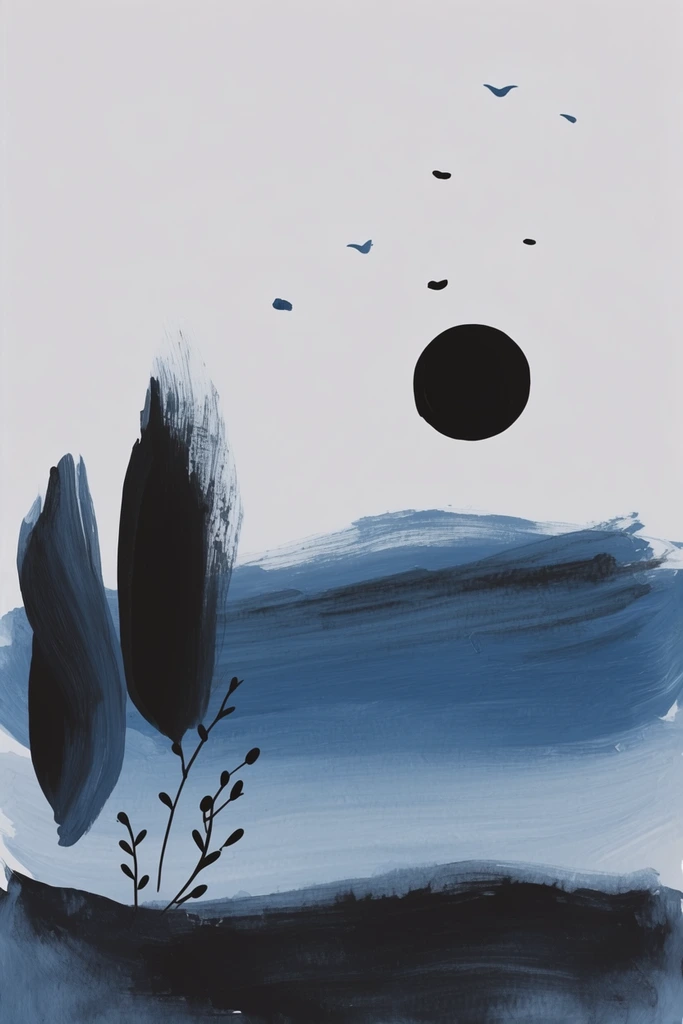 Minimalist Whimsical Ink style AI image example 2
