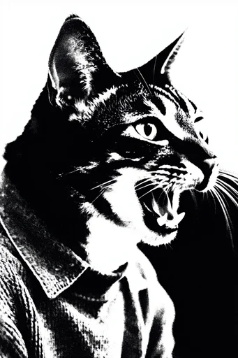 Gritty Monochromatic Punk style reference image — graphic silhouette