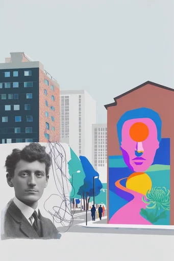 Surrealist Graphic Collage style reference image — mixed media collage