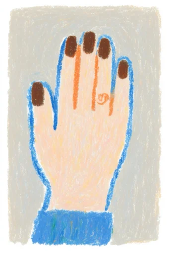 Textured Naive Minimalist style reference image — risograph print aesthetic